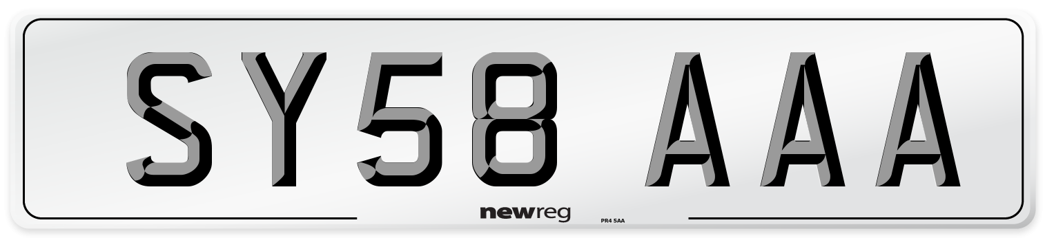 SY58 AAA Number Plate from New Reg